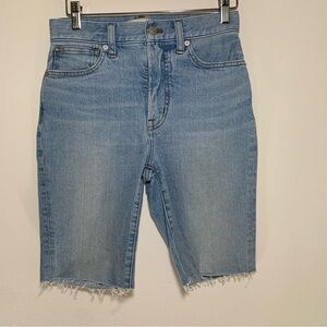 Madewell Biker short with Raw Hem Light Blue Denim Shorts/Sample item